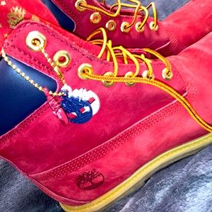 Red Timberland Boots- size 8.5/9
